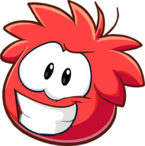 A picture of the red puffle in game